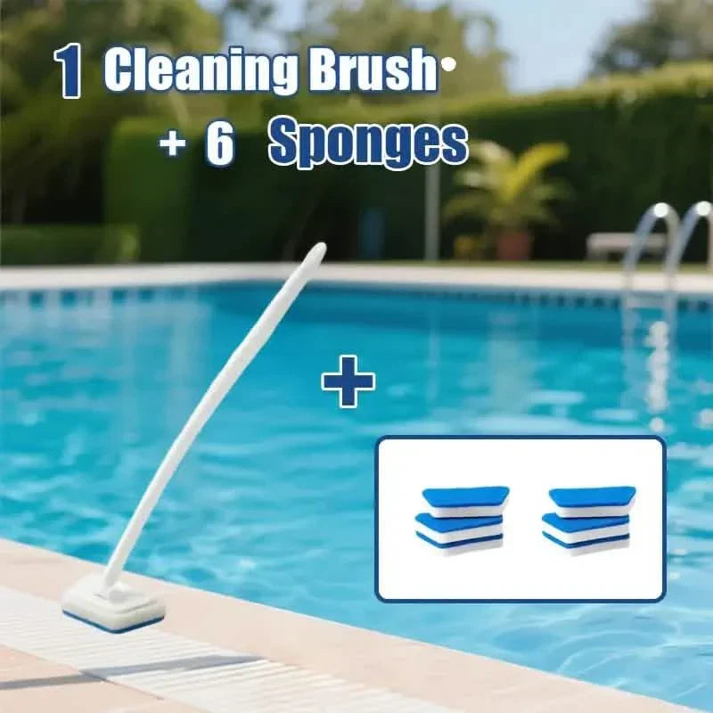 7-piece set: Removable cleaning brush with 7 sponges for bathtub, tiles, floor & windows