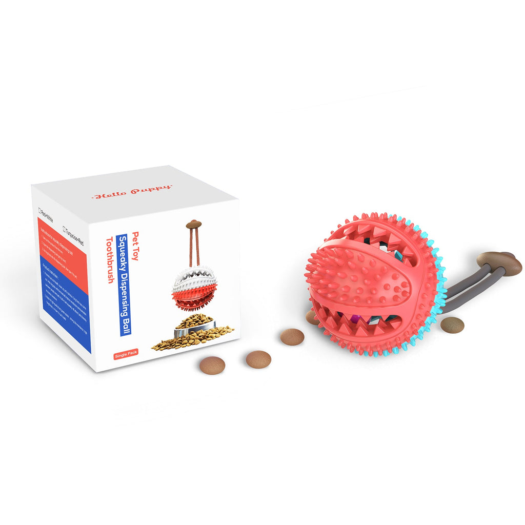 Round Food-Dispensing Puzzle Ball for Dogs