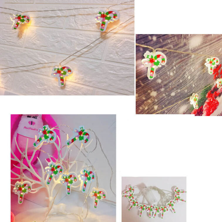 Battery-Powered LED Christmas String Lights with 10 or 20 Bells and Elk Designs