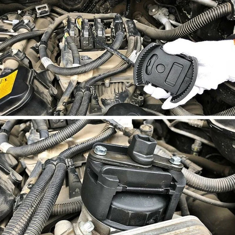 Adjustable oil filter wrench