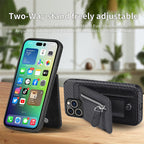 Magnetic zipper wallet case with credit card holder