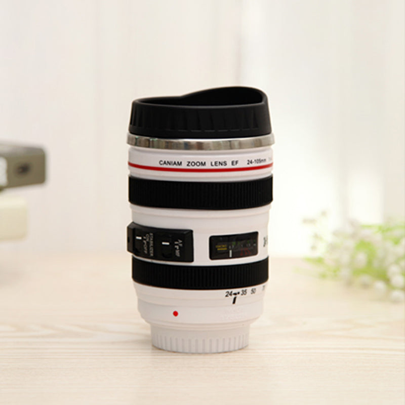 Camera Lens Inspired Insulated Cup Coffee Mug