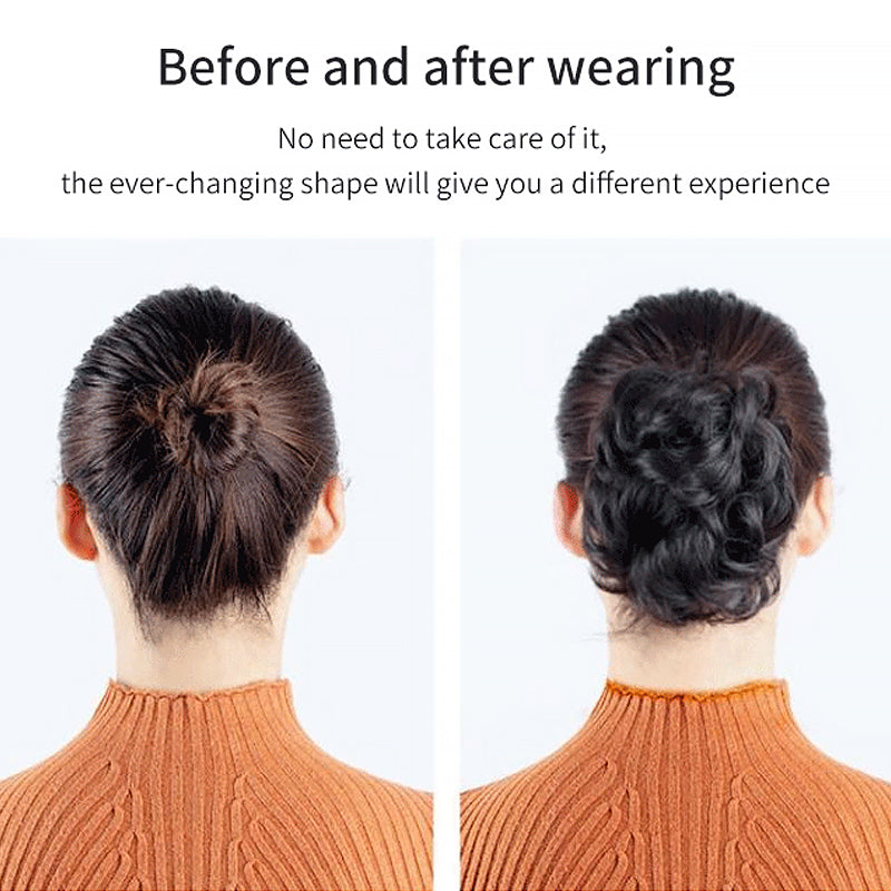 Bun Clipping Flower Buds Wig