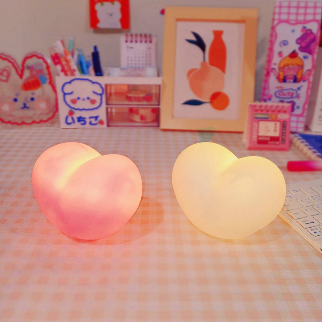 LuvSphere Silicone LED Night Light | Heart-Shaped Design | Table Lamp | Warm Mood Light | Decorative