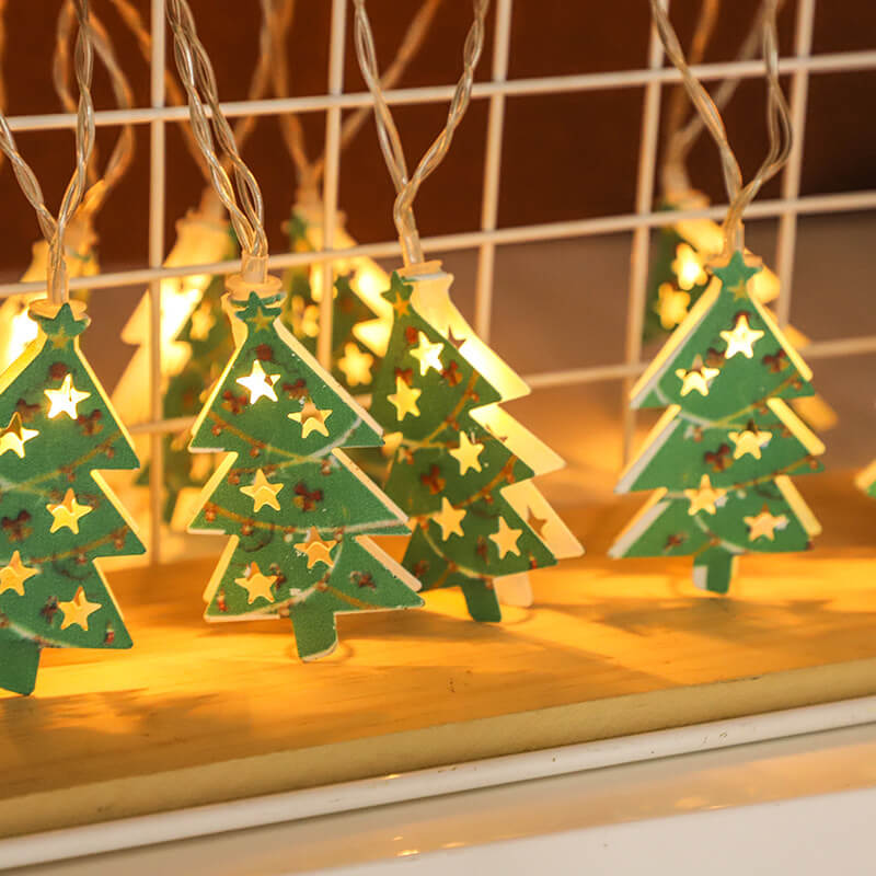 Battery-Powered LED Christmas String Lights with 10 or 20 Bells and Elk Designs