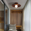 Nordic Wood Round Ceiling Light Fixture - Minimalist Design for Hallway & Living Room Lighting