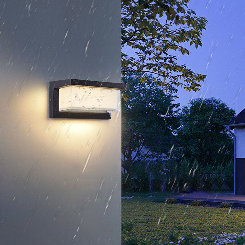 Modern Minimalist Solar Rectangle PC LED Outdoor Wall Light Lamp For Outdoor Patio