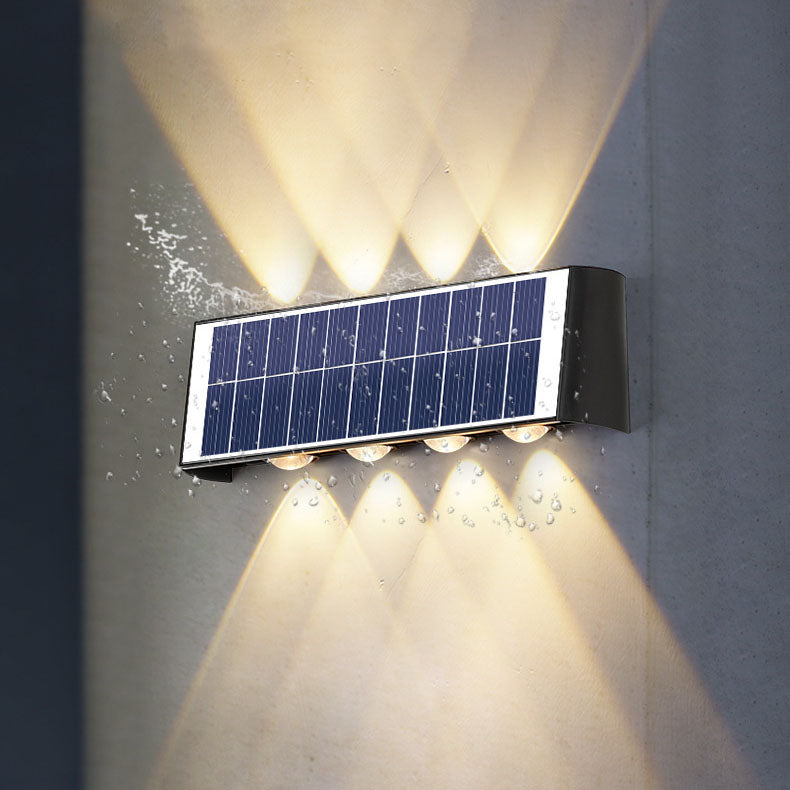 Modern Simplicity Solar Waterproof Rectangular ABS PMMA LED Wall Light Lamp For Outdoor Patio