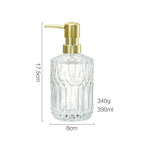 CrystalFoam Glass Soap Dispenser | Diamond Pattern Design | Elegant Storage for Soap | Modern Bathroom Decor