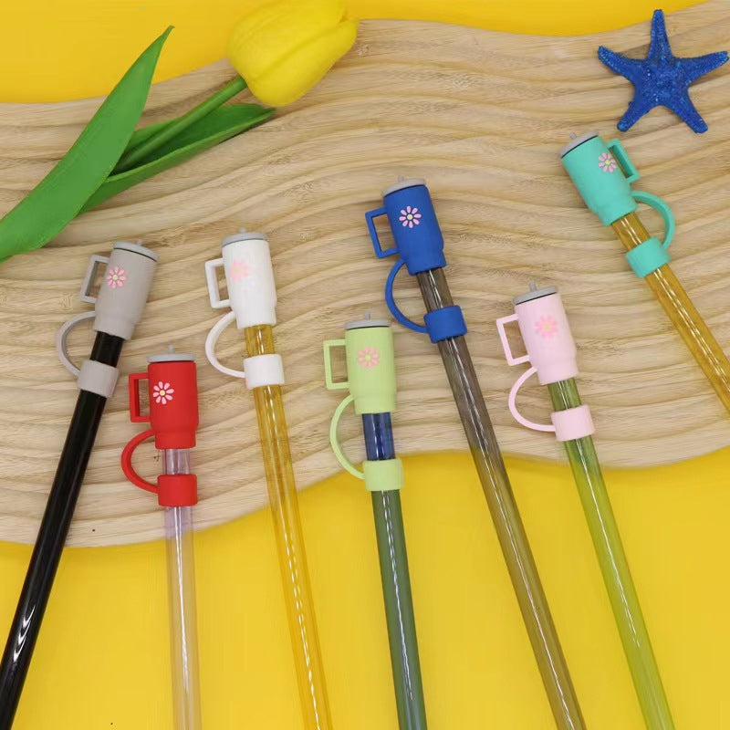 Silicone straw attachment