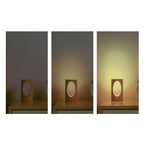 Japanese solid wood rectangular column LED night lamp USB table lamp