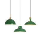 RetroDome Industrial Vintage Pendant Light | Green Iron Dome Design | Single Light | Rustic Ceiling Lighting