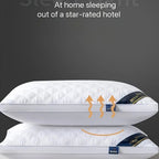 DreamRest - Set of 2 Hypoallergenic 3D Pillows - Soft Cervical Support & Hotel Quality Sleep
