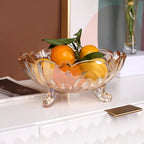 Nordic Vintage Amber Crystal Glass Tray