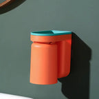 Toothbrush Holder with Cup | Wall-Mounted | Self-Adhesive | ABS Plastic | 11.5×7×12.5cm