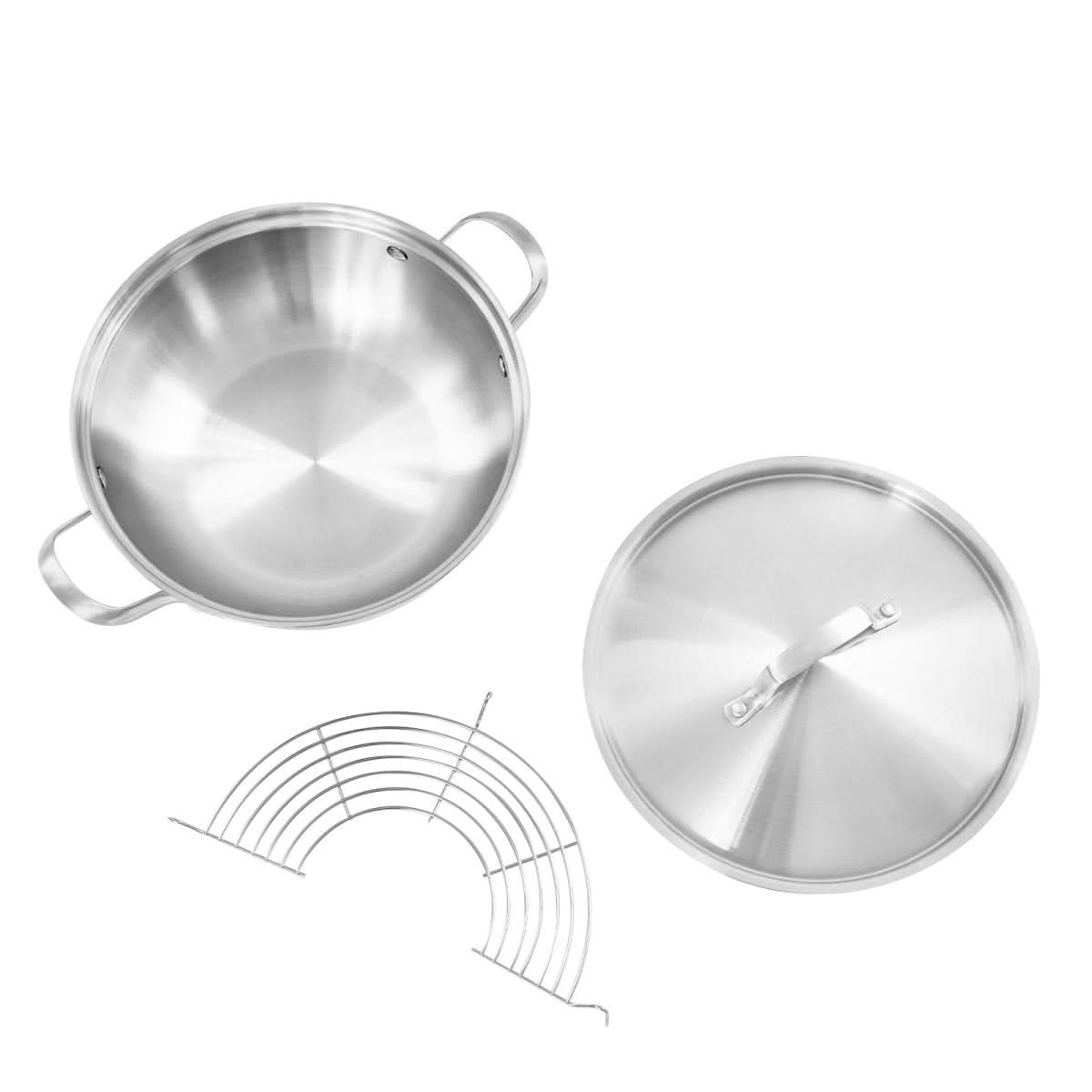 Universal stainless steel cooking pot with lid for all types of stoves