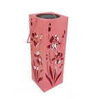 Solar Butterfly Rose Pattern Hollow Column LED Outdoor Waterproof Decorative Lamp