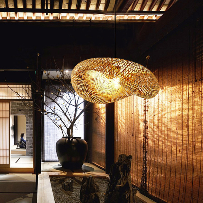 Rattan Woven Bamboo - Pendant Light - Led - Light