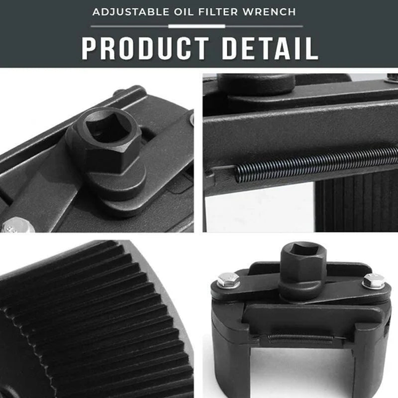 Adjustable oil filter wrench