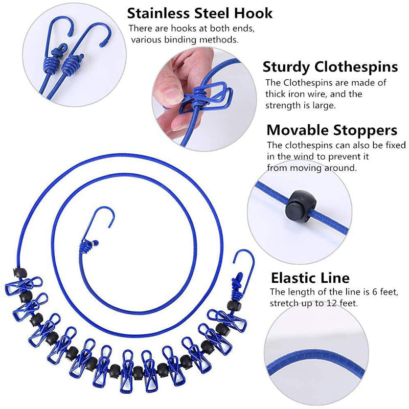 Portable elastic travel dress rack