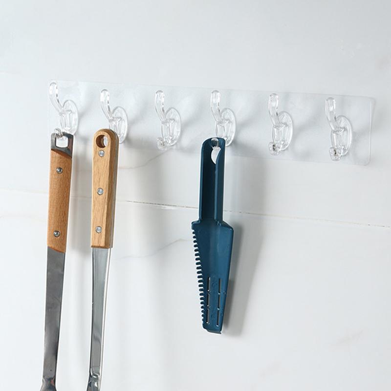 Multifunctional transparent 6 hooks