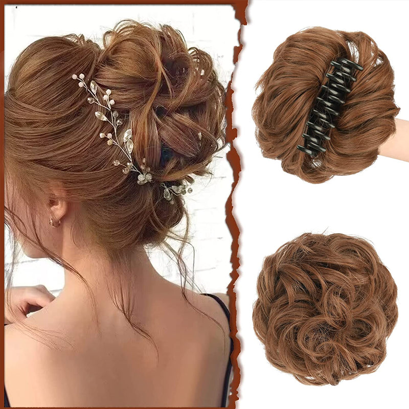 Bun Clipping Flower Buds Wig