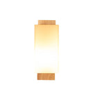 Modern minimalist solid wood square glass column 1-light wall sconces lamp