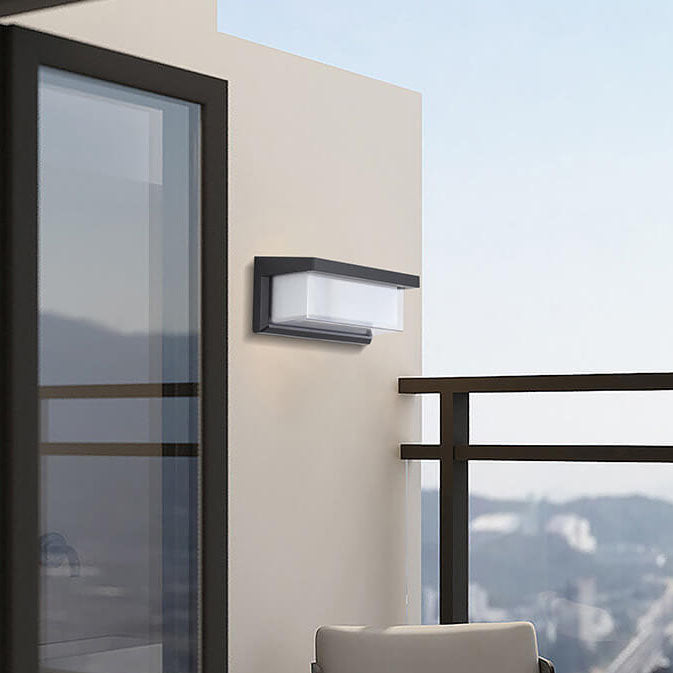 Modern Minimalist Solar Rectangle PC LED Outdoor Wall Light Lamp For Outdoor Patio
