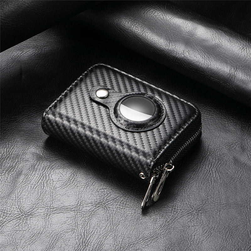 Intelligent AirTag-Zip RFID Leather Wallet