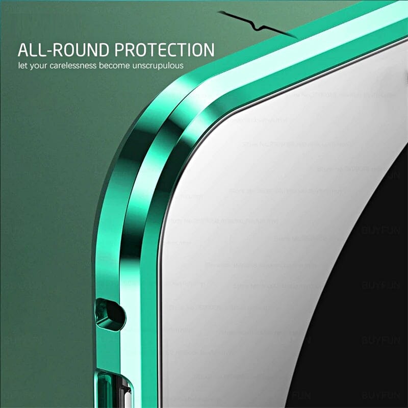 Magnetic tempered glass double-sided phone case for Samsung