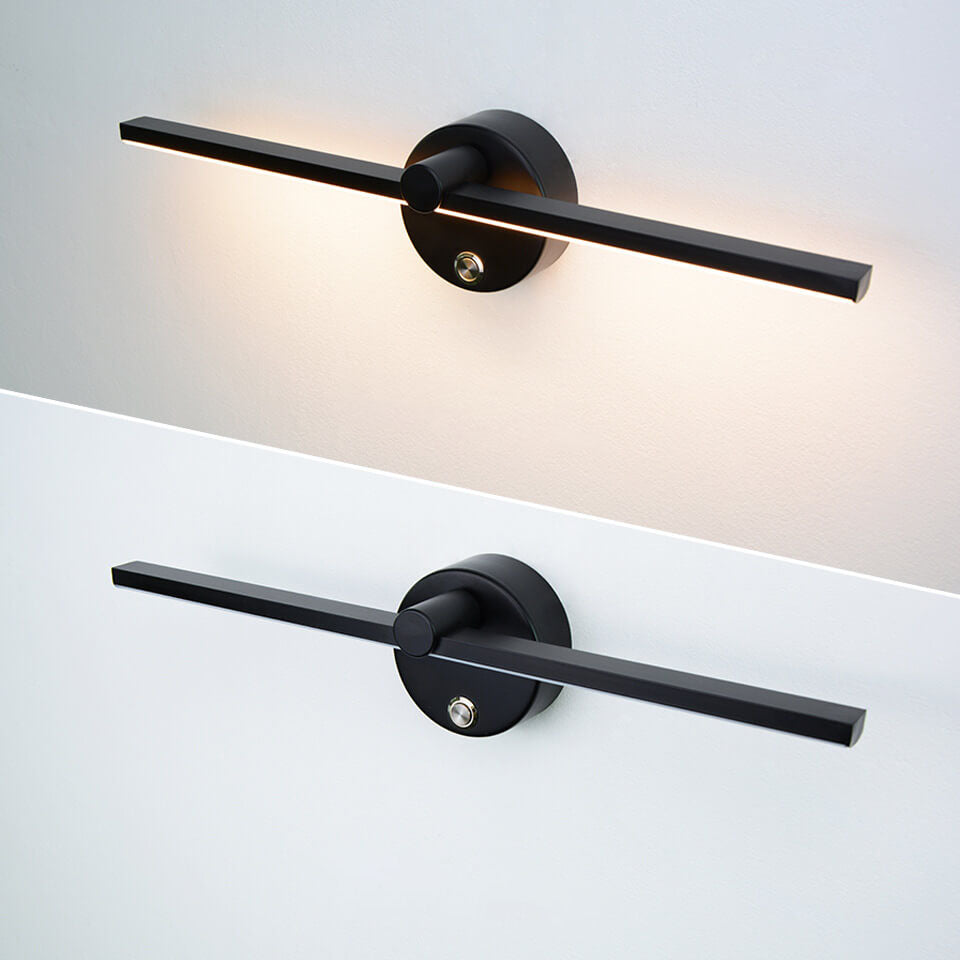Nordic Minimalist Aluminium Long Bar Switch LED Mirror Wall Light Lamp