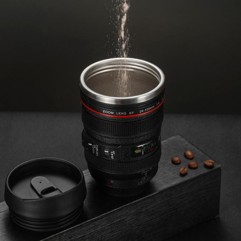 Camera Lens Inspired Insulated Cup Coffee Mug