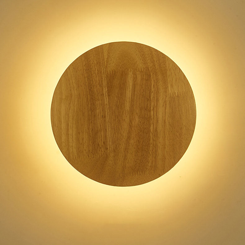 Modern Minimalist Round Irregular Oval Wood LED Wall Light Lamp for Living Room