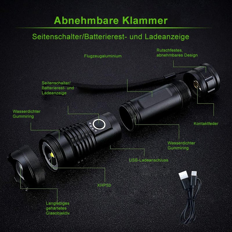 Waterproof military laser flashlight