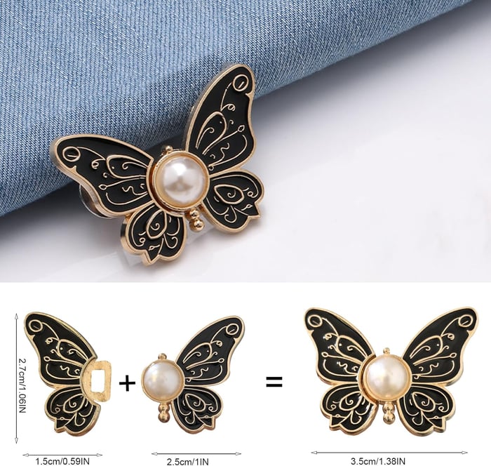 Detachable Clothing Clips | Adjustable Metal Waist Pins | No-Sew Jean & Skirt Fasteners