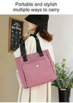 Large Capacity Water Repellent Multi Pocket Nylon Shoulder Bag