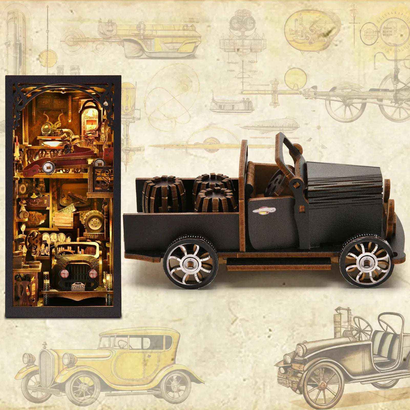 Vintage Motoring Memories DIY Book Nook Kit
