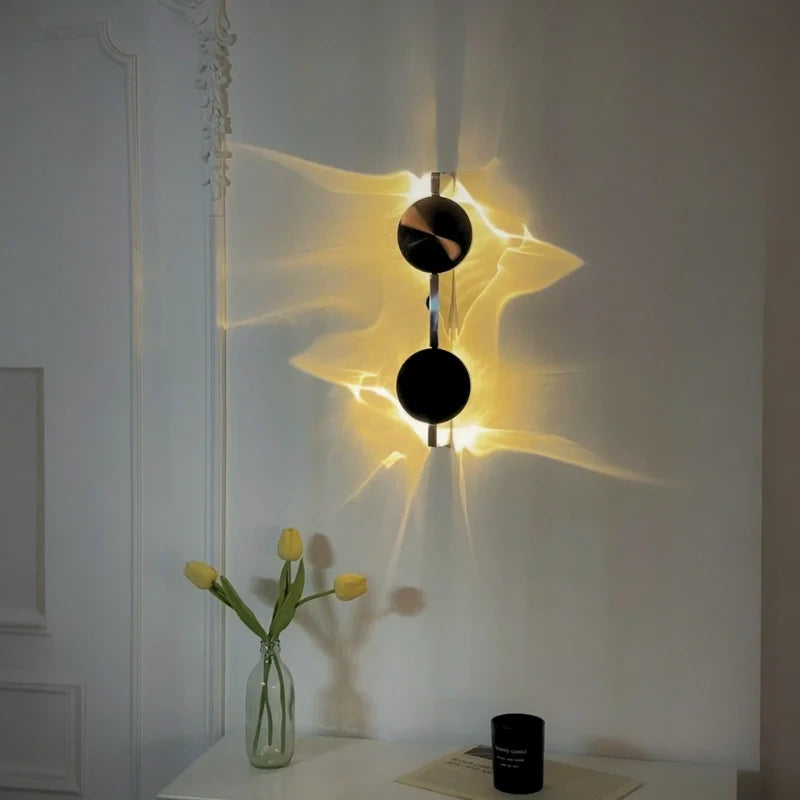 Rotatable Ripple-Light Wall Sconce with Aluminum and Stainless Steel