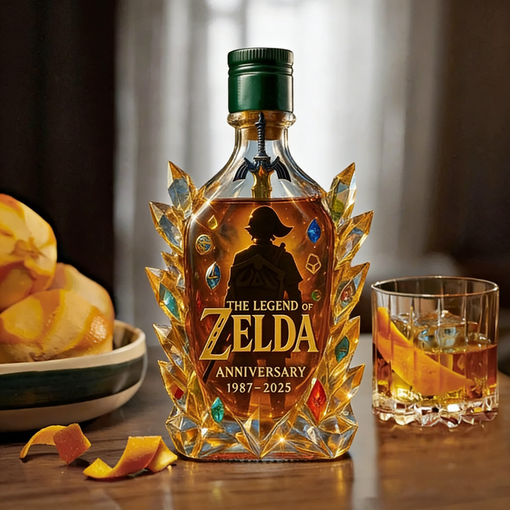 The Dazzling Legend Of Zelda 38th Anniversary 1987-2025 Whisky Bottle - A Masterpiece in Crystal & Spirit