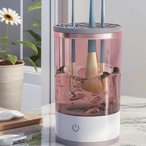 Makeup Brush Cleaner Machine | BrushPure Automatic Cleaning & Drying | Compact 16×9cm