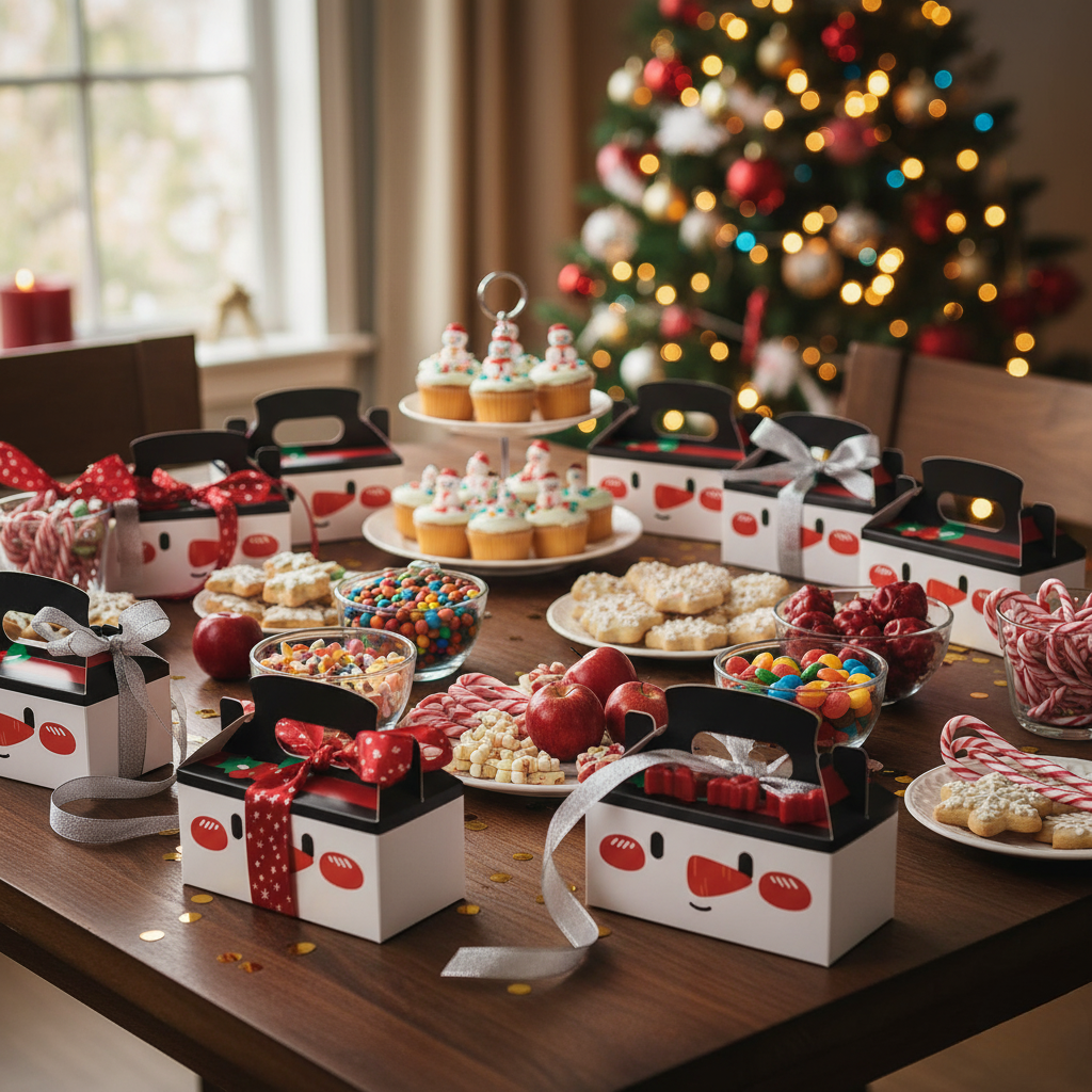 8 Piece Christmas Gift Box Set for Cookies Candy and Holiday Treats