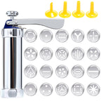 Cookie Press Kit | 20 Stainless Steel Discs & 4 Nozzles | Adjustable Size & Easy Clean | BakeJoy