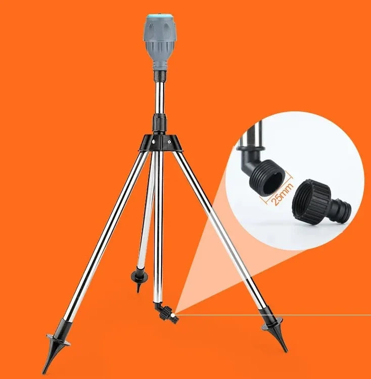 Rotating Tripod Garden Sprinkler with Adjustable Watering Coverage
