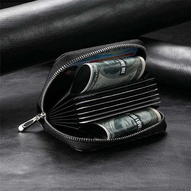 Intelligent AirTag-Zip RFID Leather Wallet