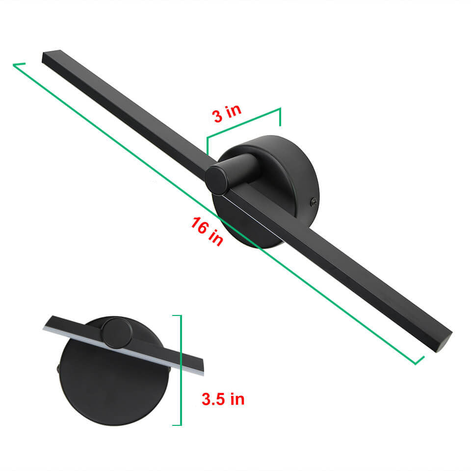 Nordic Minimalist Aluminium Long Bar Switch LED Mirror Wall Light Lamp
