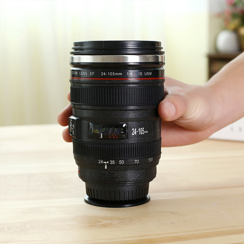 Camera Lens Inspired Insulated Cup Coffee Mug