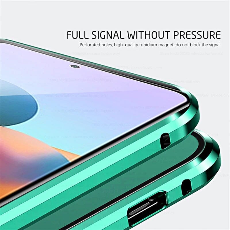 Magnetic tempered glass double-sided phone case for Samsung