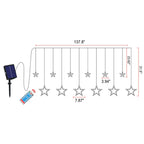 LED Solar Star Moon Curtain Light Christmas Outdoor Patio Decorative Camping String Lights