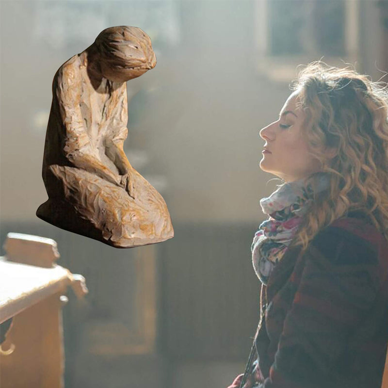 Sweet Hour of Prayer, beautiful hand-cast inspiring sculpture of a praying woman