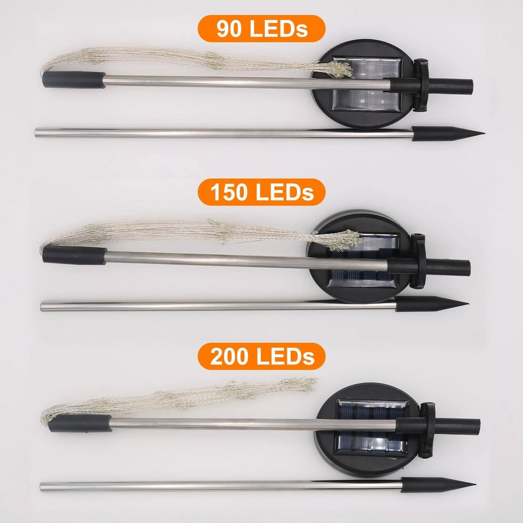 4 Piece Solar Firework Garden Lights - Weatherproof LED Decorative Lighting, Solar Energy for Garden and Patio